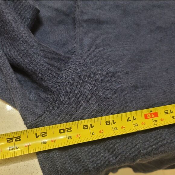 Sid Mashburn Harbour Blue Cotton Cashmere Blend Long Sleeve Rally Polo Sweater L - Picture 6 of 6